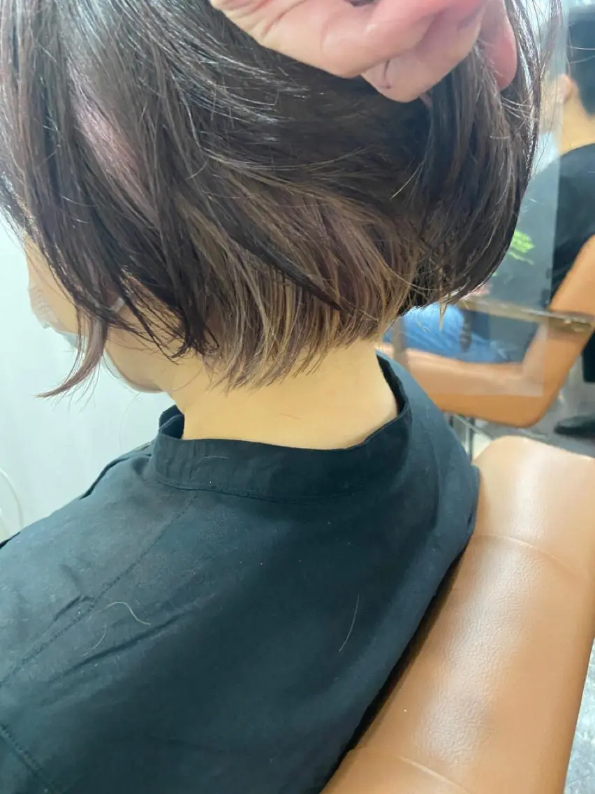 ショート カラー パーマ ヘアアレンジ メンズ キッズ ネイル マツエク・マツパ メンズパーマ 学生(メンズ向け) メンズウルフカット 透明感カラー イヤリングカラー 久木原 ゆりのヘアスタイル