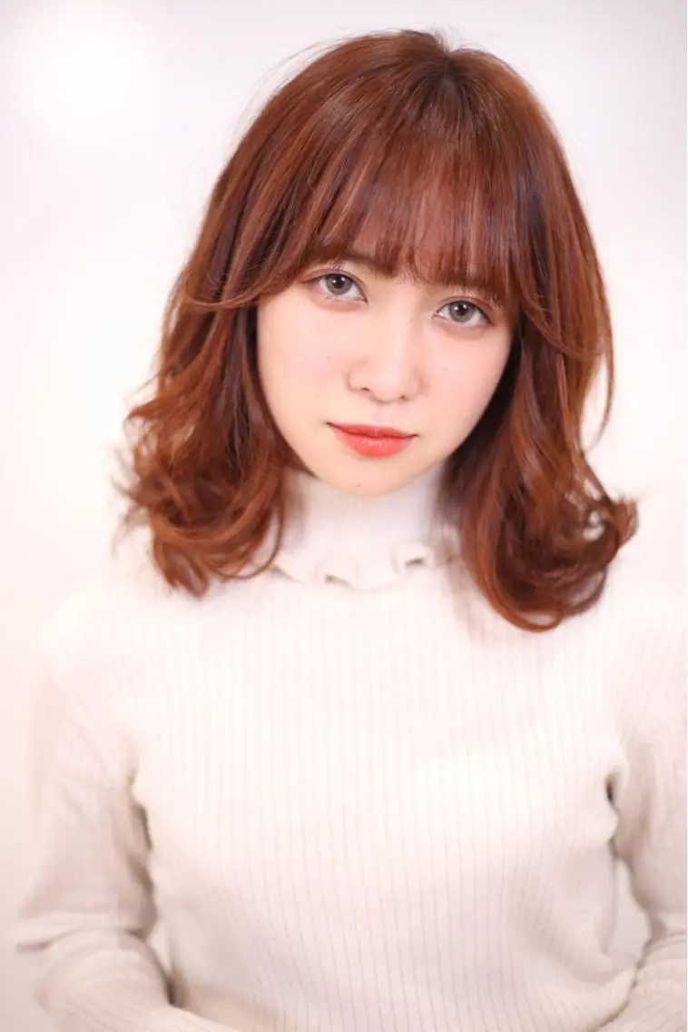 ミディアム ショートボブ ボブ 髪質改善 韓国風ヘア シースルーバング 👑👑👑👑工藤 敬👑👑👑👑のヘアスタイル