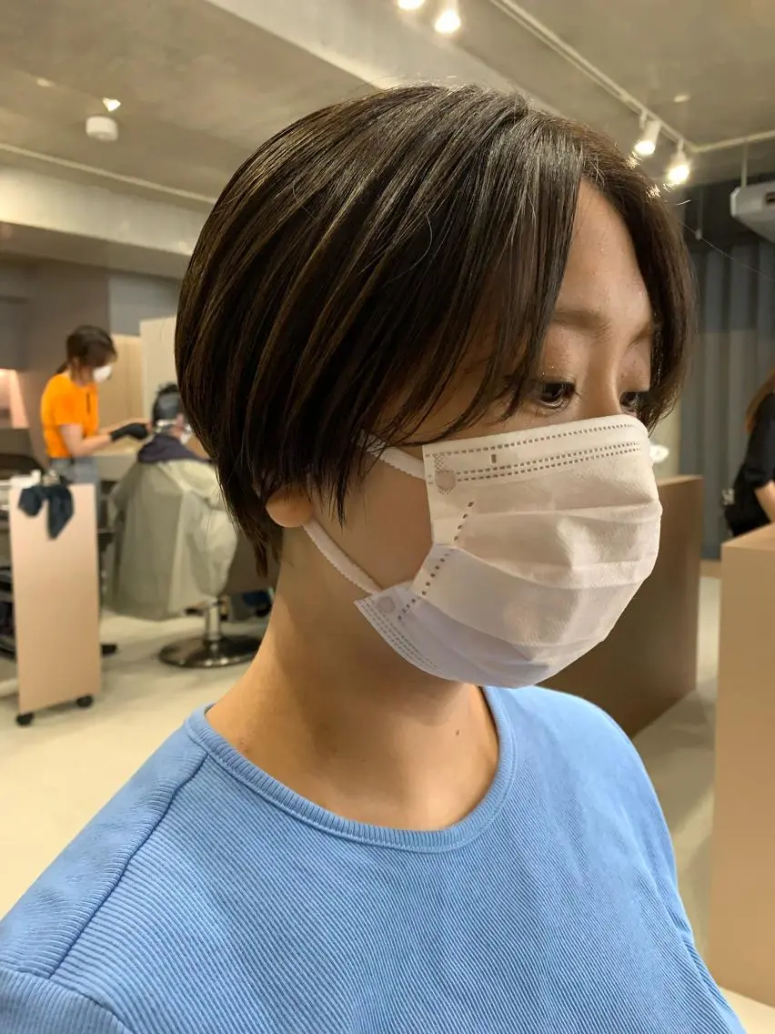 ショート カラー ボブパーマコテ巻き風 パーマNo1深江秀平のヘアスタイル