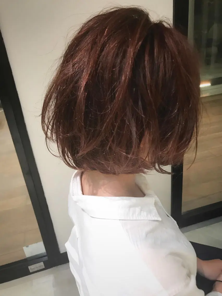 ショート カラー パーマ ラベンダーカラー ピンクカラー 松村 崇弘のヘアスタイル