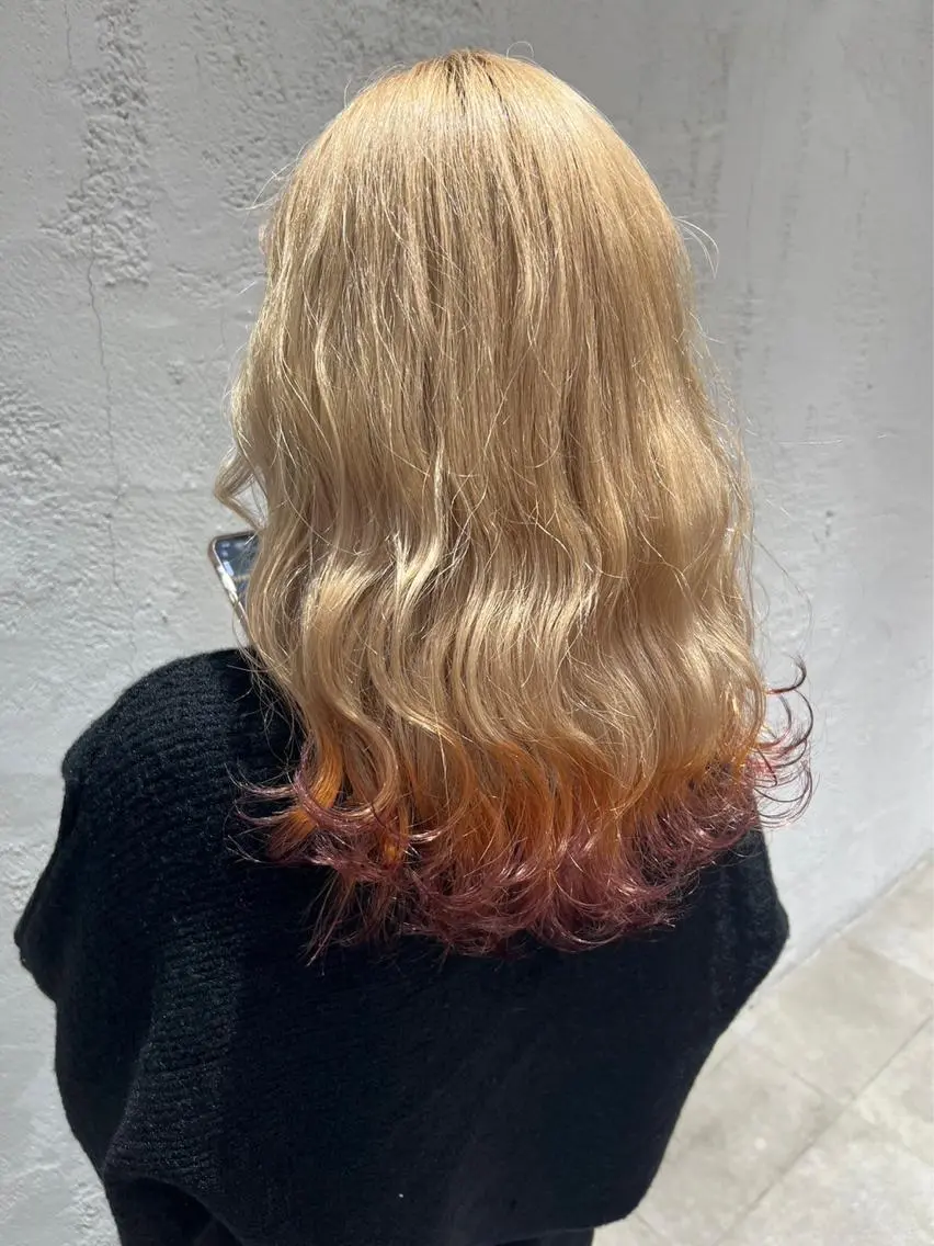 ロング カラー ヘアアレンジ ブリーチ デザインカラー iena渋谷 /ゆーこのマツエク・マツパデザイン