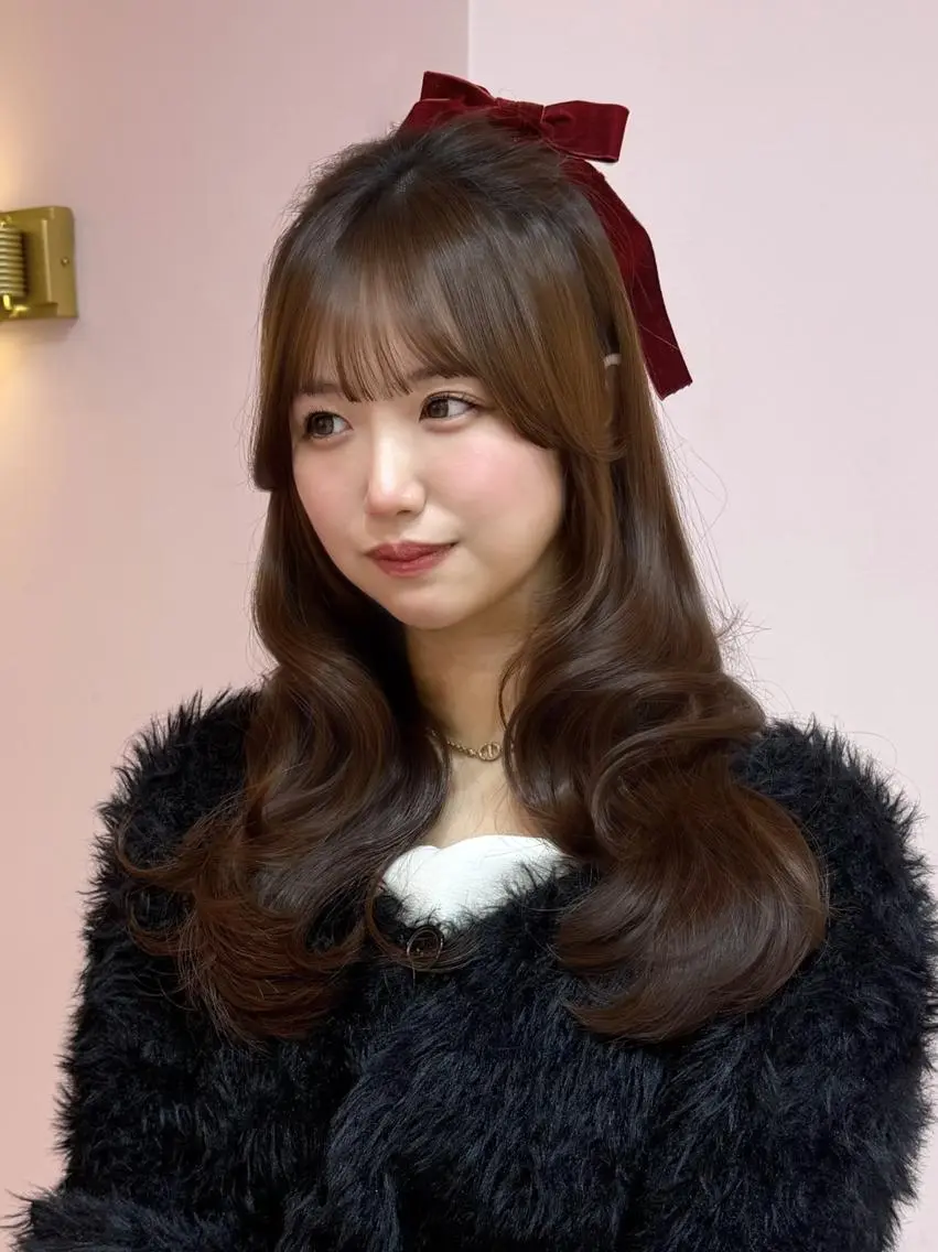 ロング カラー ベージュカラー ブリーチ 透明感カラー ブリーチなしカラー オリーブカラー カット ヘアカラー 渋谷/韓国ヘア/ 顔まわり♡Ayakaのヘアスタイル