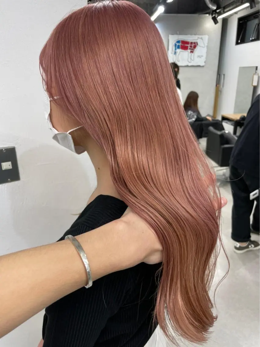 ロング カラー ヘアアレンジ ブリーチダブルカラー 元町三宮/三ノ宮のヘアスタイル