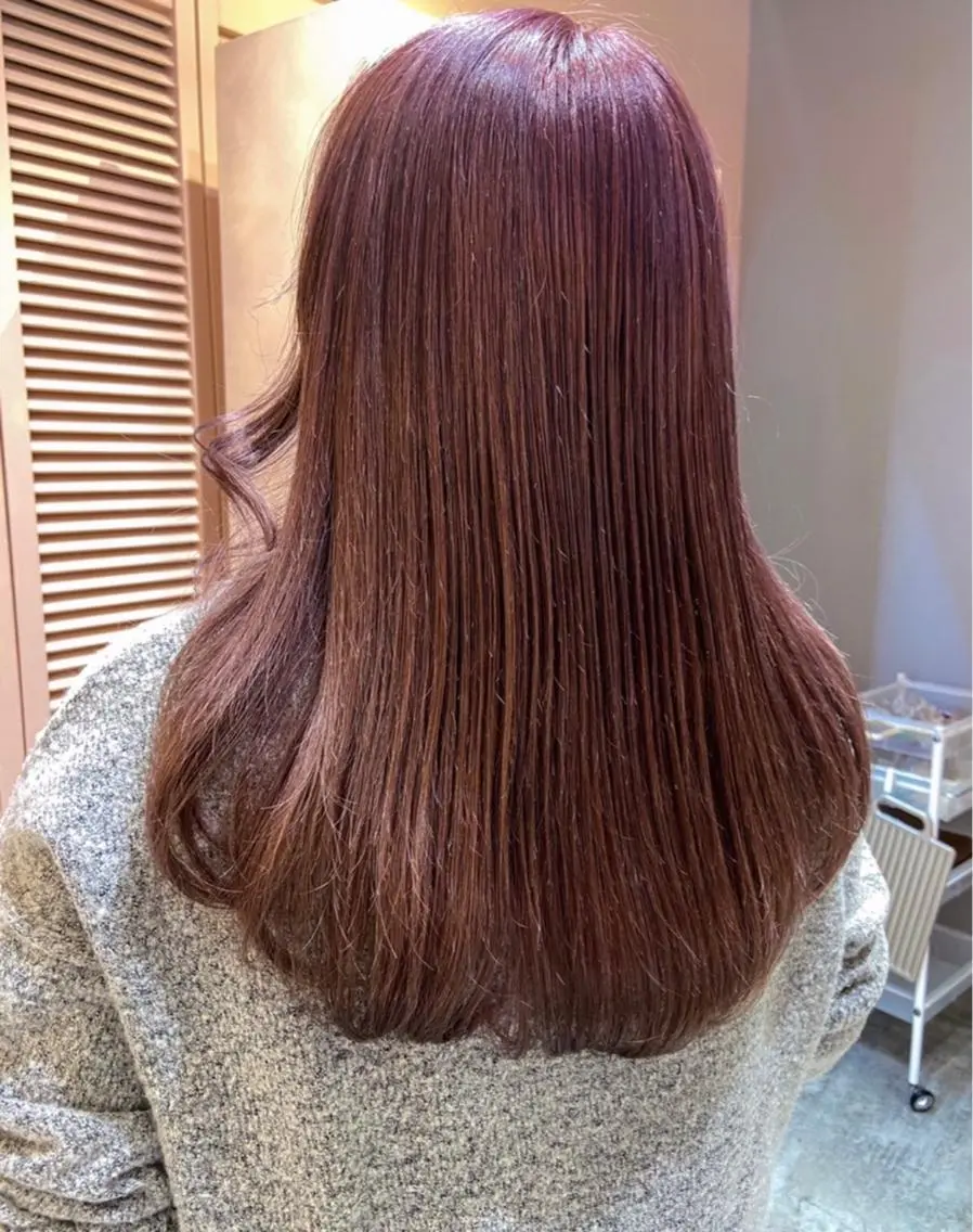 セミロング カラー ベージュカラー ブラウンカラー ラベンダーカラー ピンクカラー ピンクブラウン RIYA❤︎ Aujuaソムリエのヘアスタイル