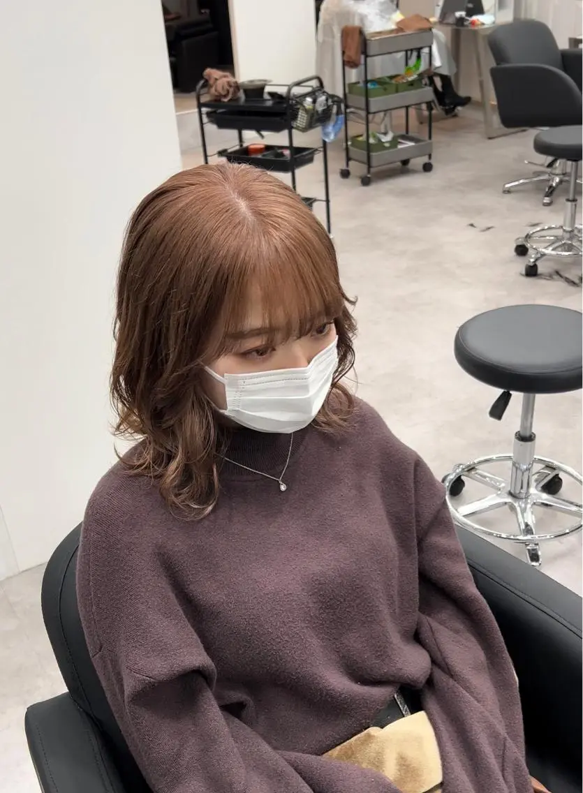 ミディアム ヘアカラー トリートメント 🫧髪質改善 講師🫧🍎幹細胞のヘアスタイル
