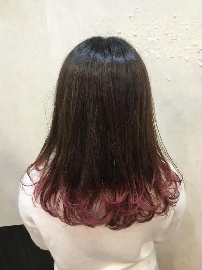 ロング カラー パーマ 色落ちまでキレイに！ ！女性サロンのヘアスタイル