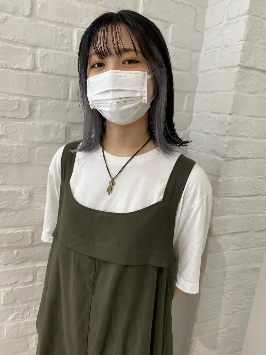 セミロング カラー ブリーチ ケアブリーチ 透明感カラー イルミナカラー シルバー ハイトーン/メンズ 水野翔太のヘアスタイル
