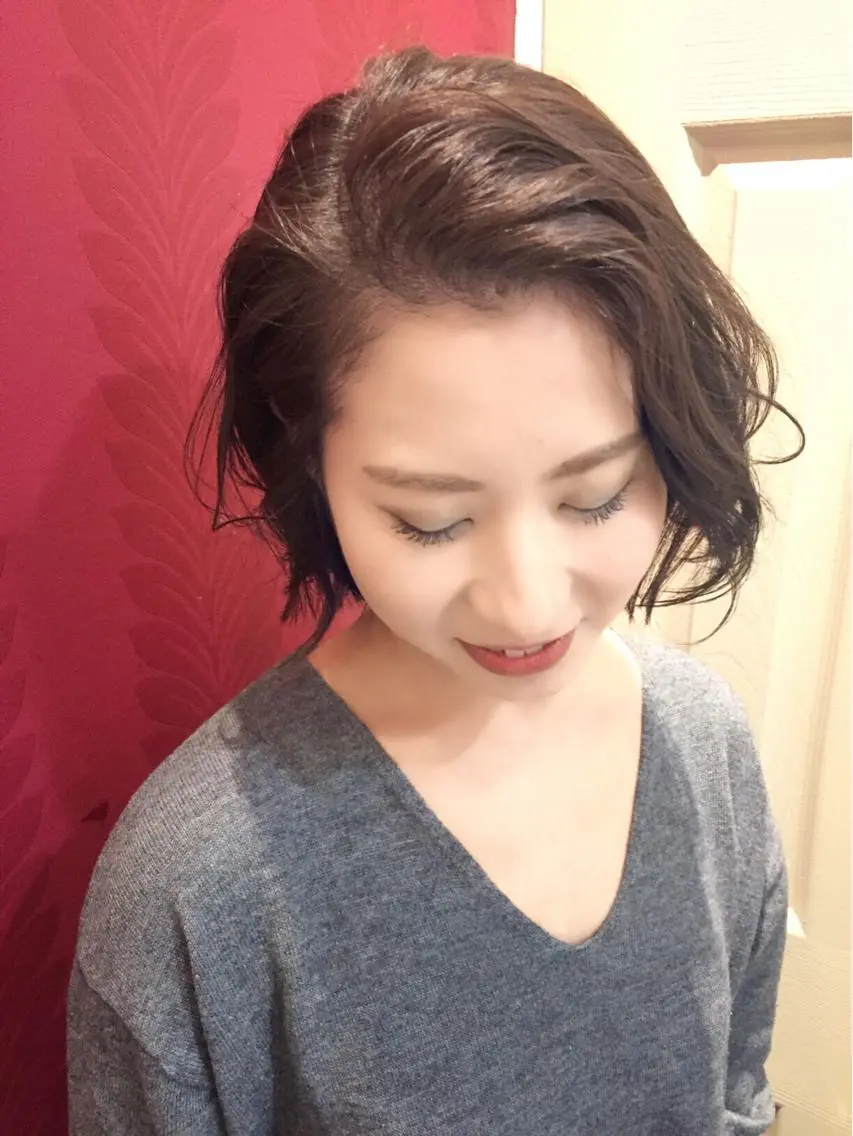 ミディアム カラー ボブ ショート特化 /天神大名/ハルナのヘアスタイル