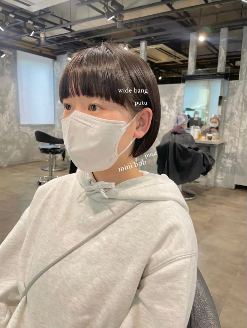 ショート カラー パーマ ヘアアレンジ メンズ キッズ ネイル マツエク・マツパ アイブロウ ボブ 透明感カラー・レイヤ ー🎀amika🎀のヘアスタイル