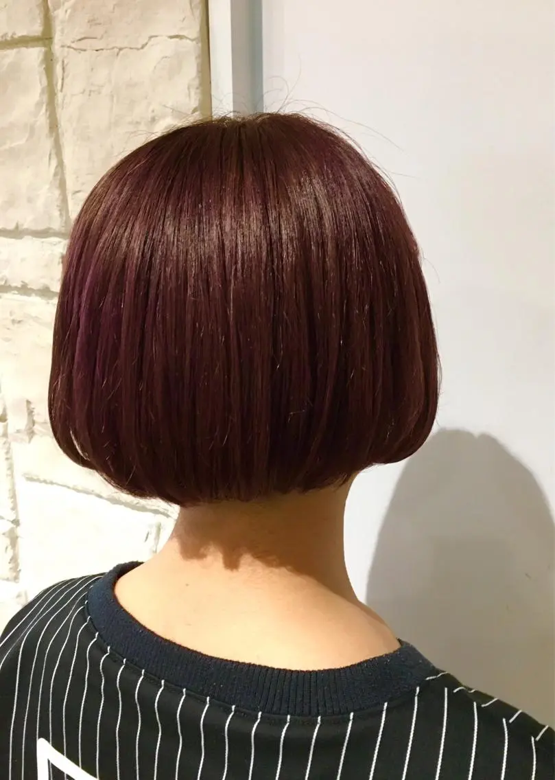 ショート カラー パープルカラー ボブ 川合 勇気のヘアスタイル