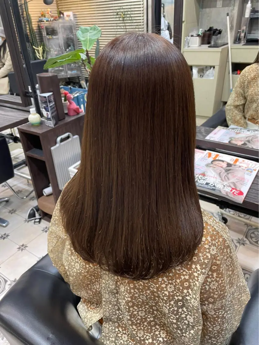 ロング カラー ベージュカラー ブラウンカラー ブラウンベージュ 学生 トリートメント 韓国ヘア☁️ mitsukiのヘアスタイル