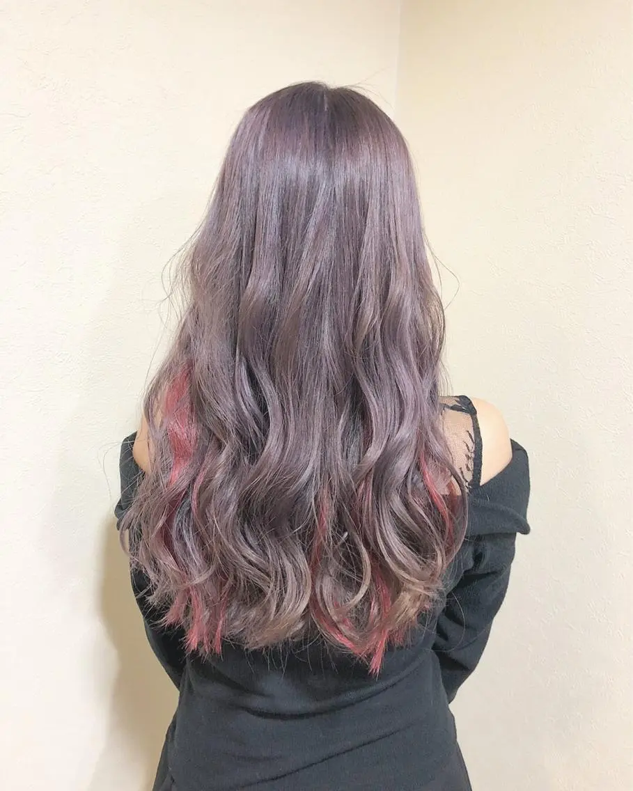 ロング アッシュ エクステ ヤマグチ ヒカルのヘアスタイル