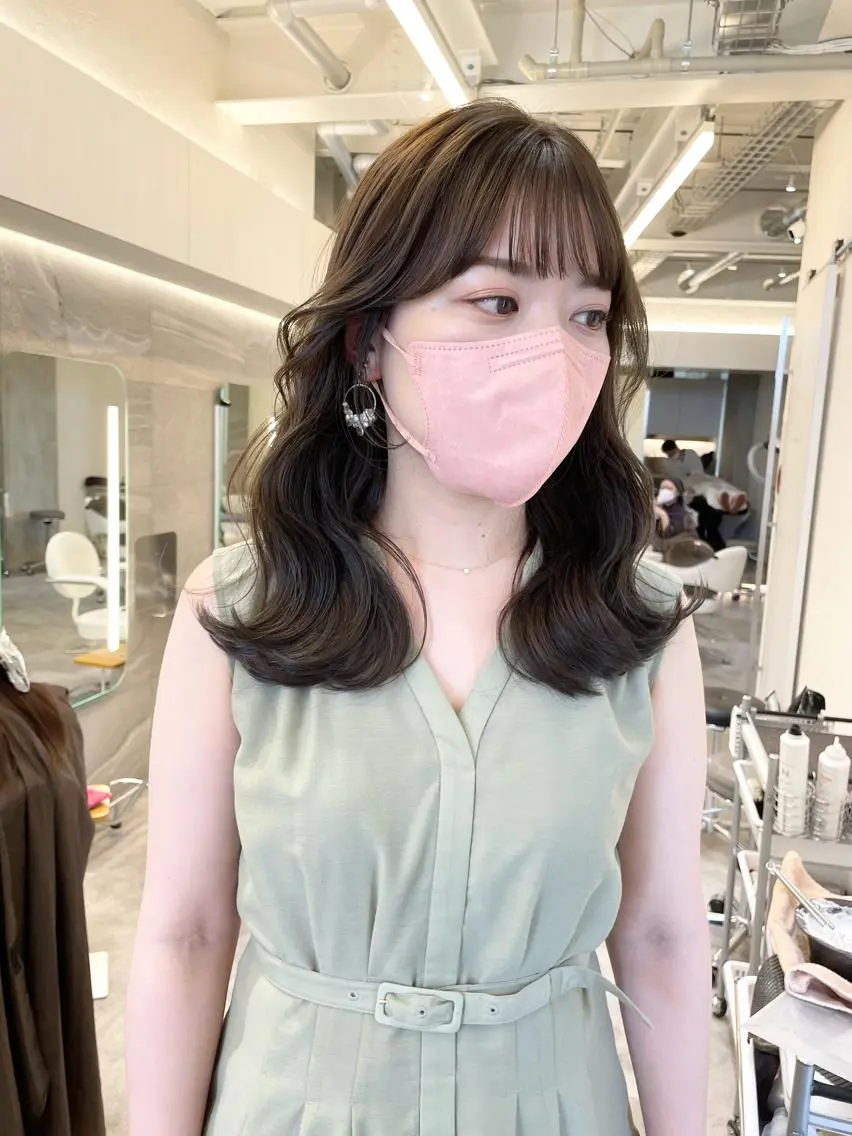 セミロング カラー ヘアアレンジ カット ヘアカラー トリートメント ヘアセット 怪我のため6月末 復帰予定田中瑞希🍃のヘアスタイル