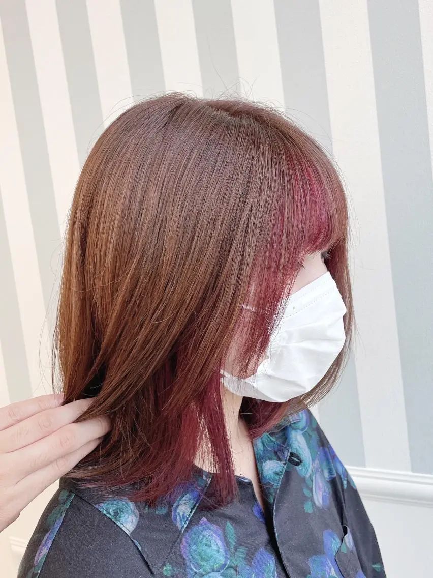 ミディアム カット ヘアカラー 透明感カラー/ブリー チ✨駒場 笙のヘアスタイル
