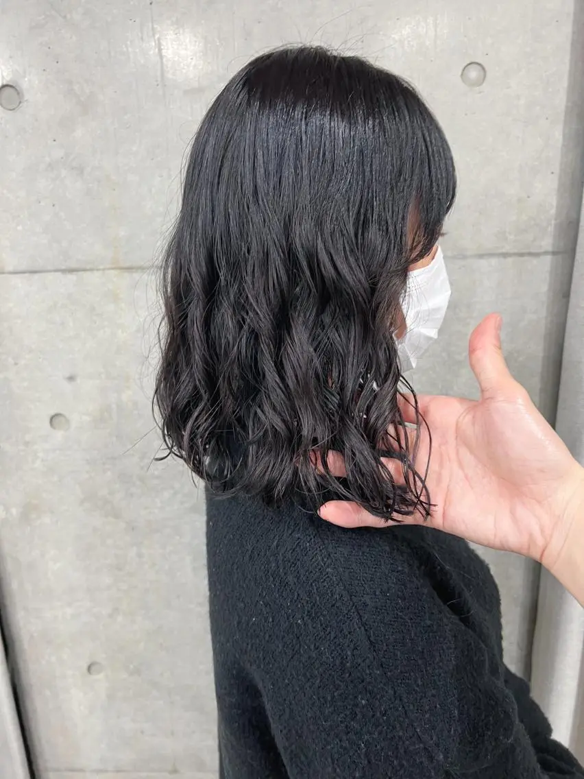 ミディアム パーマ カット パーマ トリートメント ボブパーマコテ巻き風 パーマNo1深江秀平のヘアスタイル