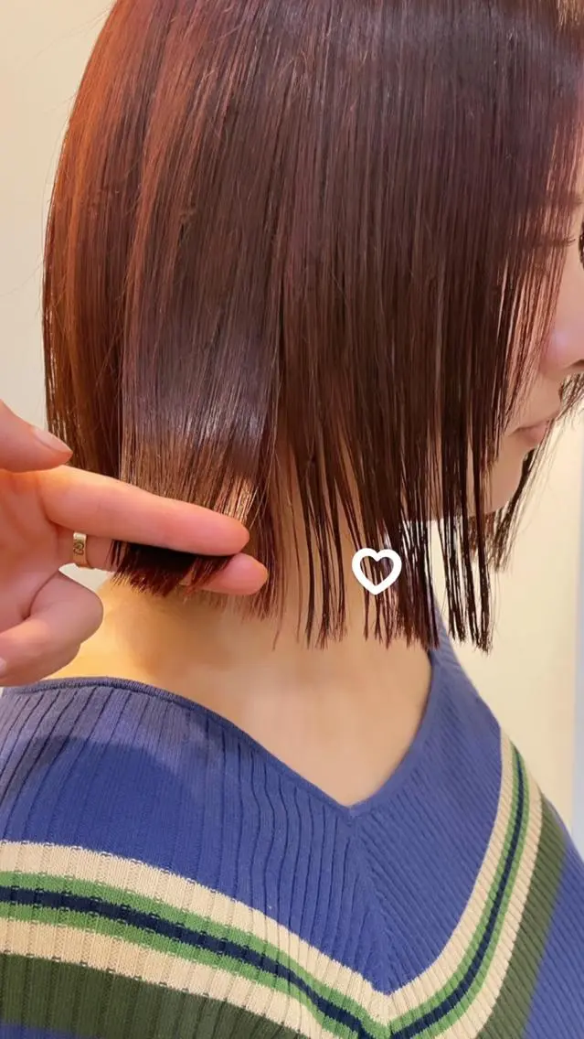 ミディアム カット ヘアカラー トリートメント minatsu 東京の技術を京都でのヘアスタイル