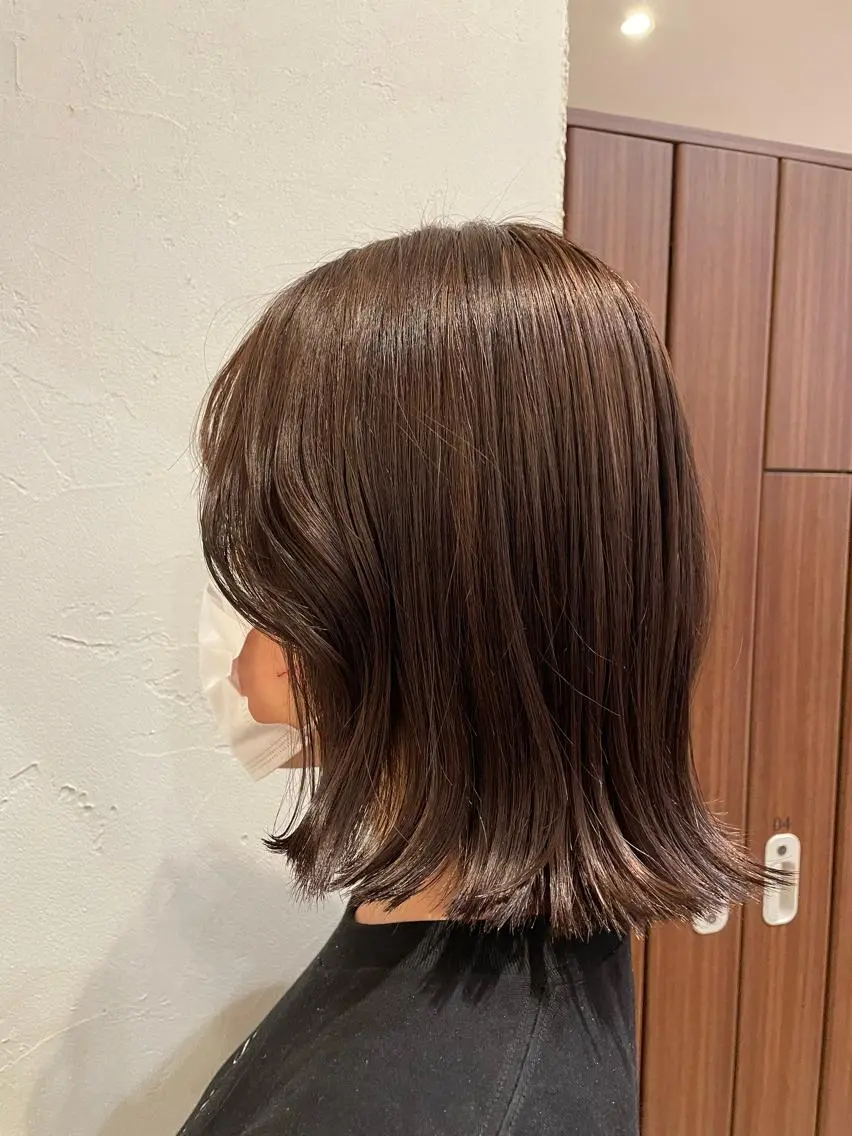 ミディアム カラー ブリーチ ダブルカラー ブリーチなしカラー 髪質改善 トリートメント 脇野 茉優のヘアスタイル