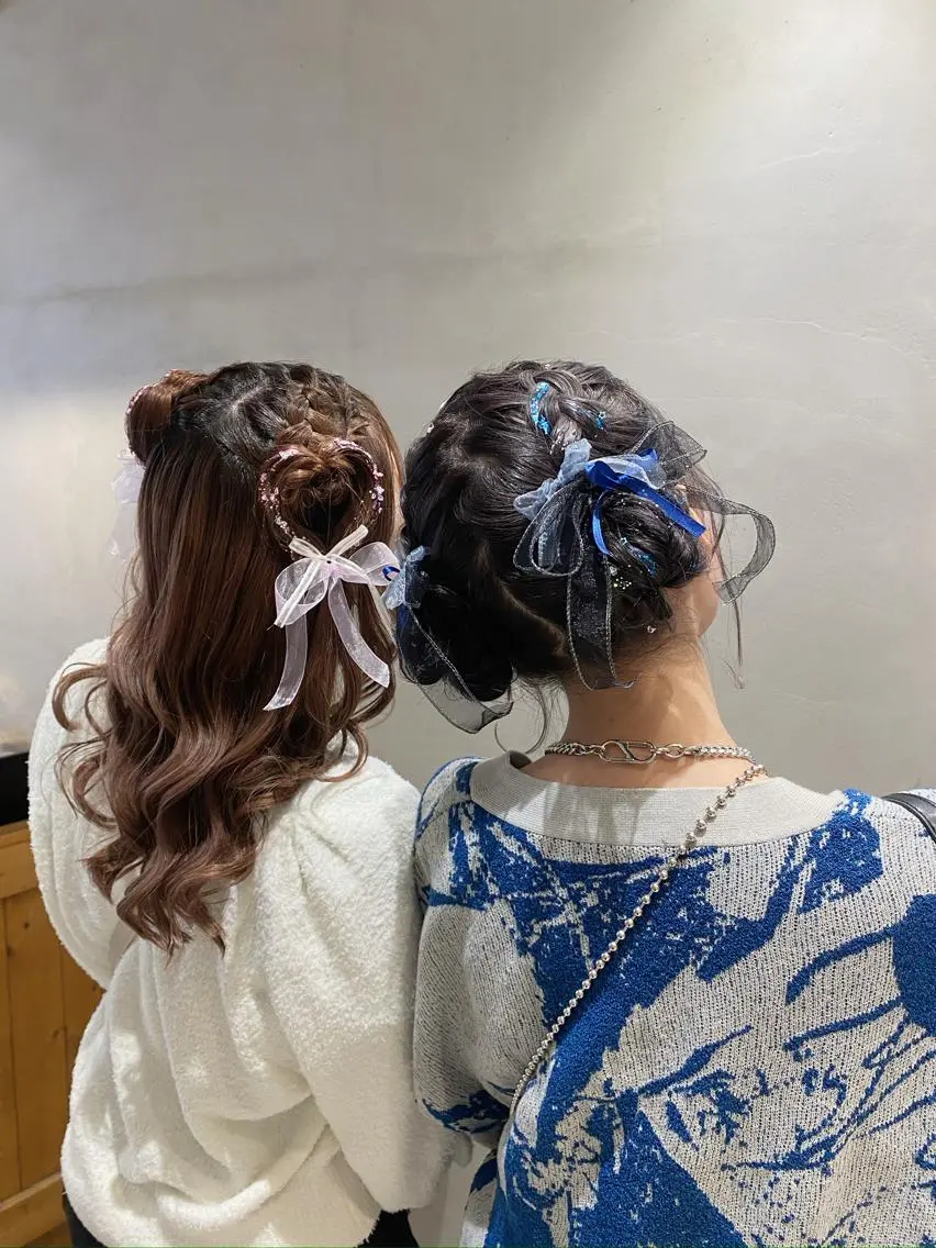 ミディアム ヘアアレンジ お団子ヘア ヘアセット yuu/髪質改善 カラー🌛のヘアスタイル