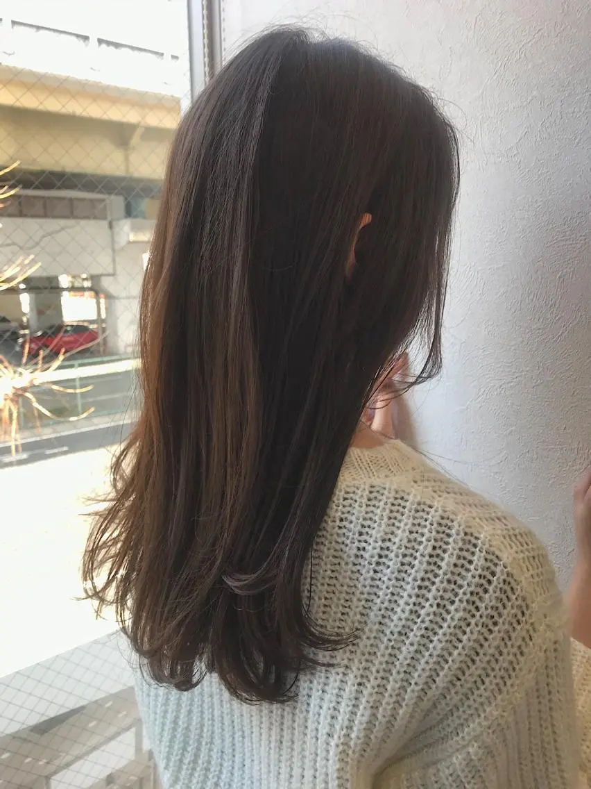 セミロング カラー アッシュ カット ヘアカラー 柴田 祐輔のヘアスタイル