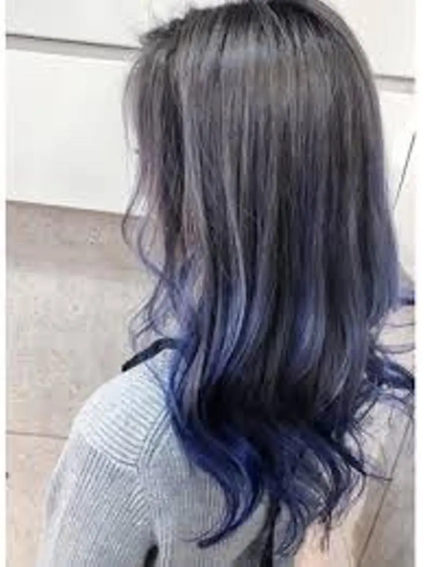セミロング カラー ブルーカラー 外国人風カラー トリートメント ヘアカラー トリートメント 大熊 智也のヘアスタイル