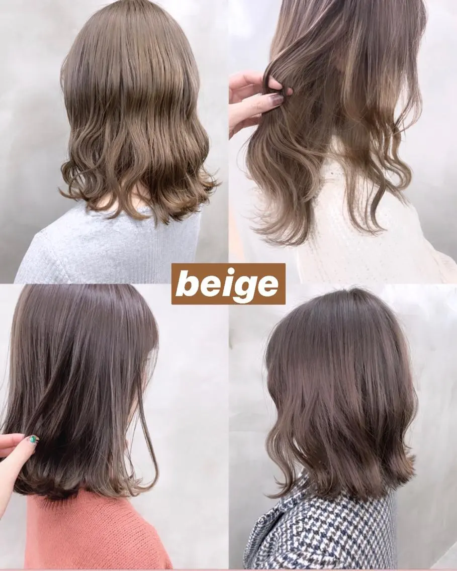 ミディアム カラー ベージュカラー 🐝 hachi🐝のヘアスタイル