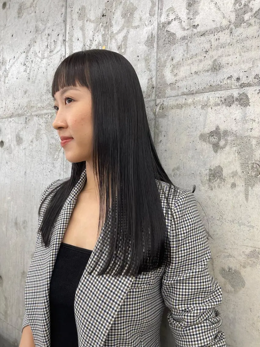 ロング カラー 黒髪 ナチュラルブラック 似合わせカット 【ボブ/ハイトーン /ナチュラル】HIIのヘアスタイル