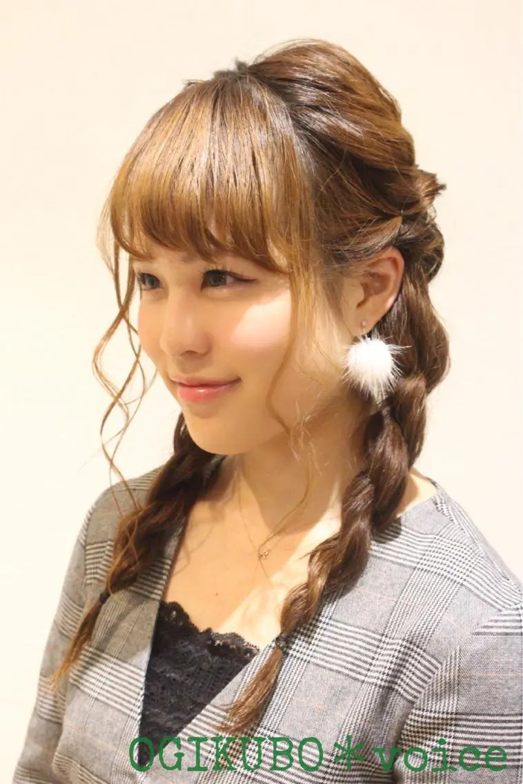 ミディアム ヘアアレンジ ヘアセット ショート×カラー 🦊堀米早紀【荻窪】のマツエク・マツパデザイン
