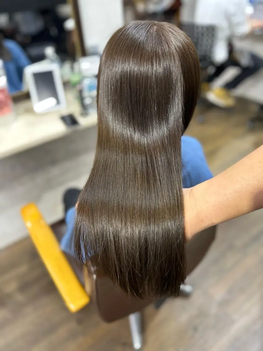 セミロング 髪質改善 トリートメント カット ヘアカラー トリートメント 髪質改善ストレートo rメンズスタイル今岡のヘアスタイル