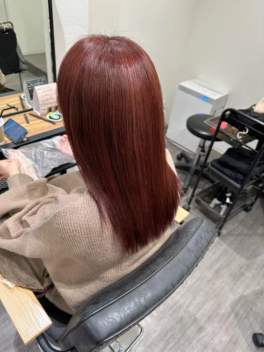 セミロング カラー ベージュカラー ピンクカラー ピンクベージュ カット ヘアカラー トリートメント 艶髪レイヤー上田 紗也🇰🇷💗のヘアスタイル