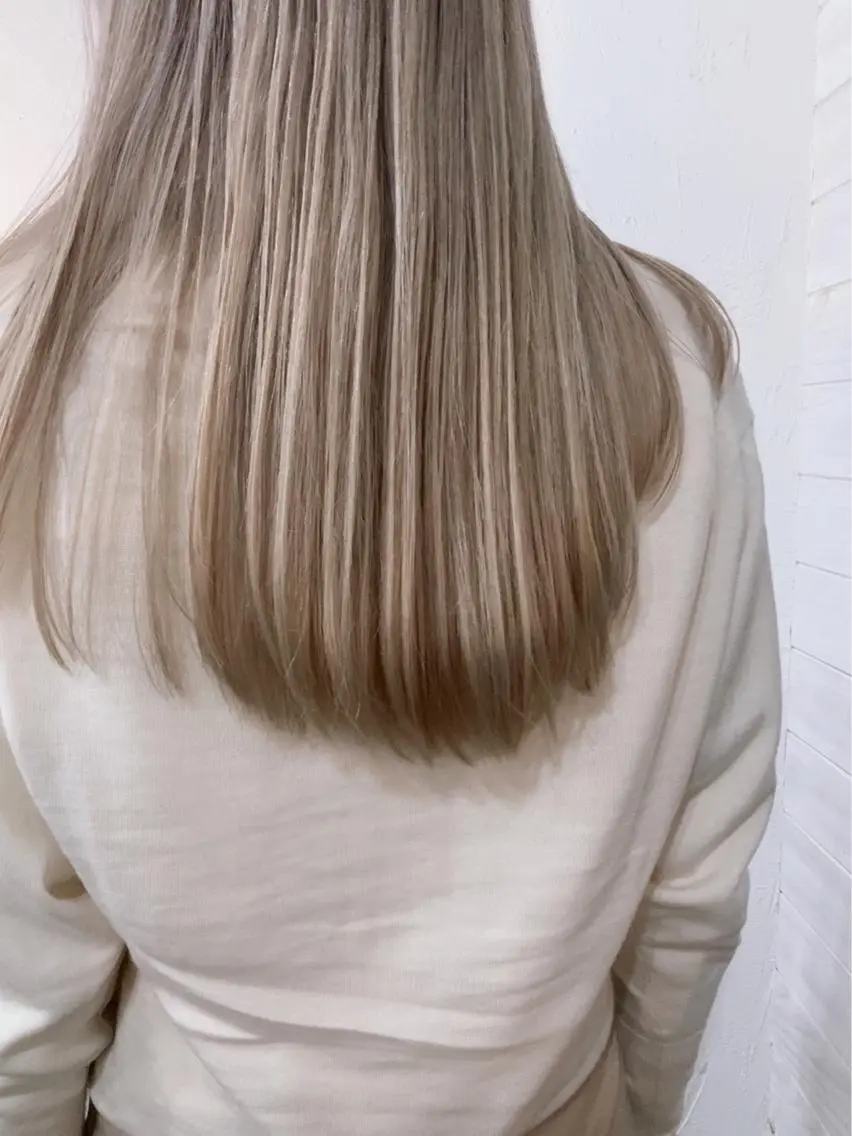 ロング カラー ヘアアレンジ ブリーチダブルカラー 元町三宮/三ノ宮のヘアスタイル
