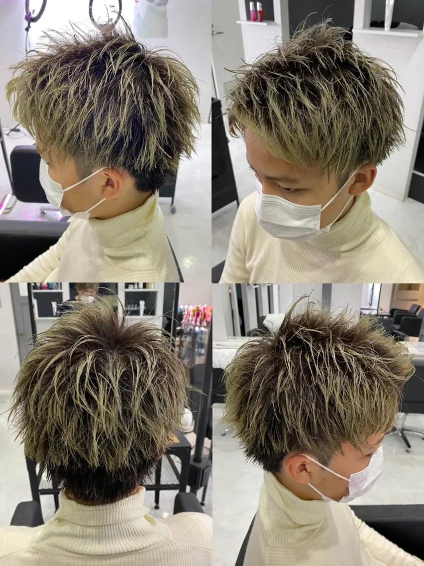 ショート カラー パーマ ヘアアレンジ メンズ カット 🔥メンズパーマ 特化 渡辺一翔のヘアスタイル