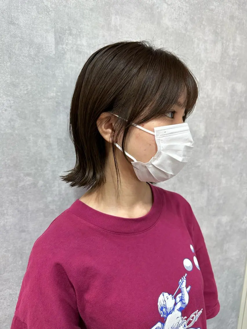 ショート 切りっぱなしボブ ショートボブ ハンサムショート 丸みショート アッシュ モテ髪/ボブ/ショー ト/アダチフウトのヘアスタイル