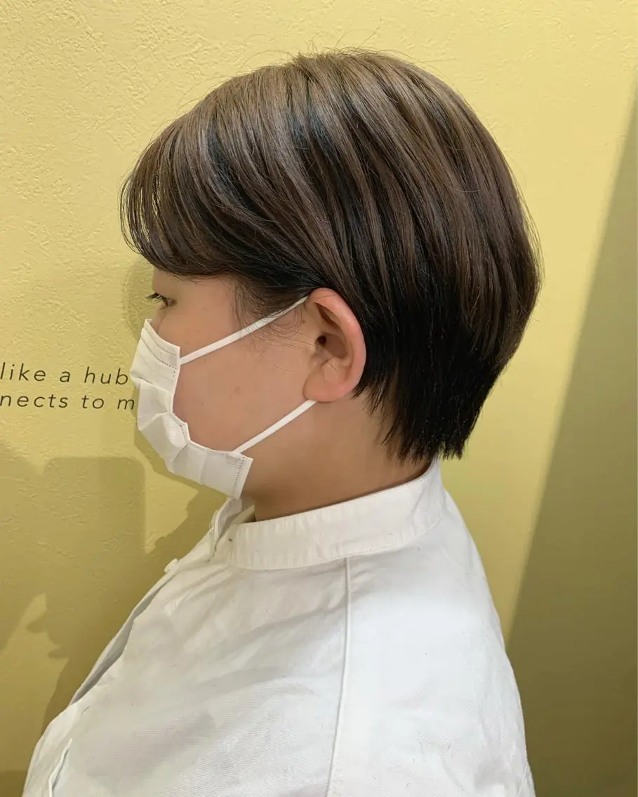 ショート カラー ブリーチ カット ヘアカラー トリートメント hubhair レイヤー/透明感のヘアスタイル