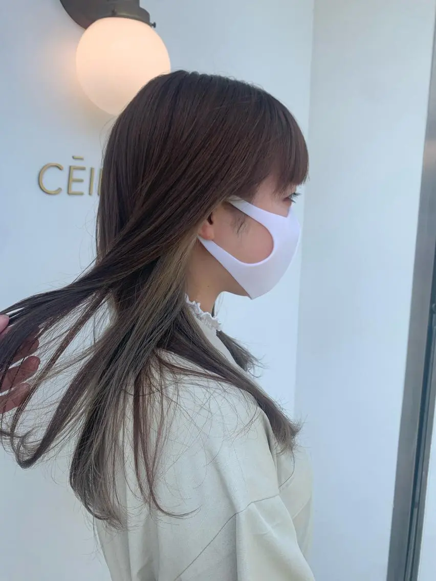 セミロング カラー ベージュカラー ブリーチ ホワイトベージュ ヘアカラー 中目黒🌼 🌼ハナのヘアスタイル