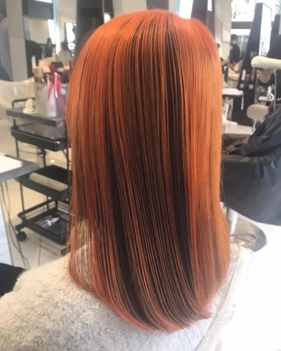 ミディアム カラー オレンジ あらげ 🌈推しカラー🌈ᵕのヘアスタイル