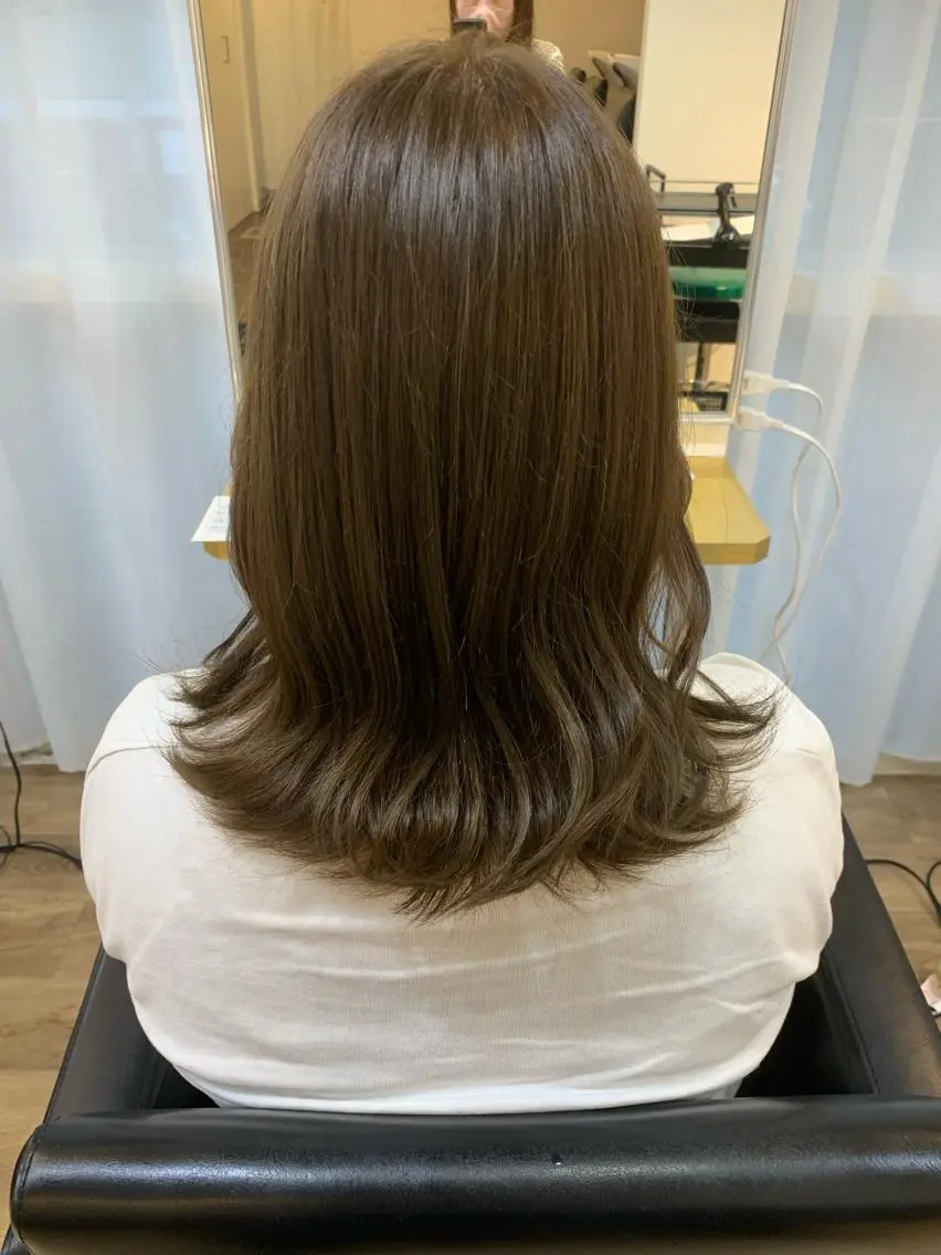 ミディアム ボブ ハイライト 髪質改善 ヘアカラー トリートメント オクミヅキ /髪質改善/梅田🫧のヘアスタイル