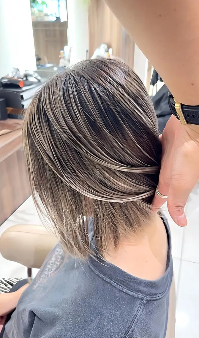 ロング カラー バレイヤージュ 髪質改善 レイヤーカット カット ヘアカラー トリートメント 山崎俊輔/髪質改善 /バレイヤージュのヘアスタイル