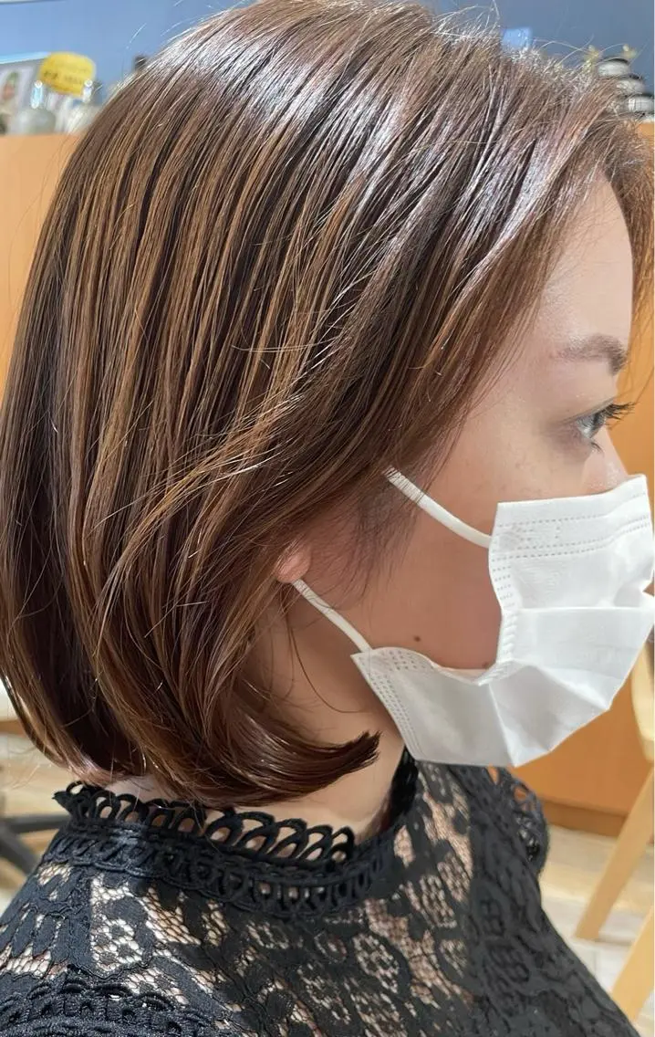 ミディアム ボブ 韓国風ヘア カット 石渡このみ 🍊レイヤーカットのヘアスタイル