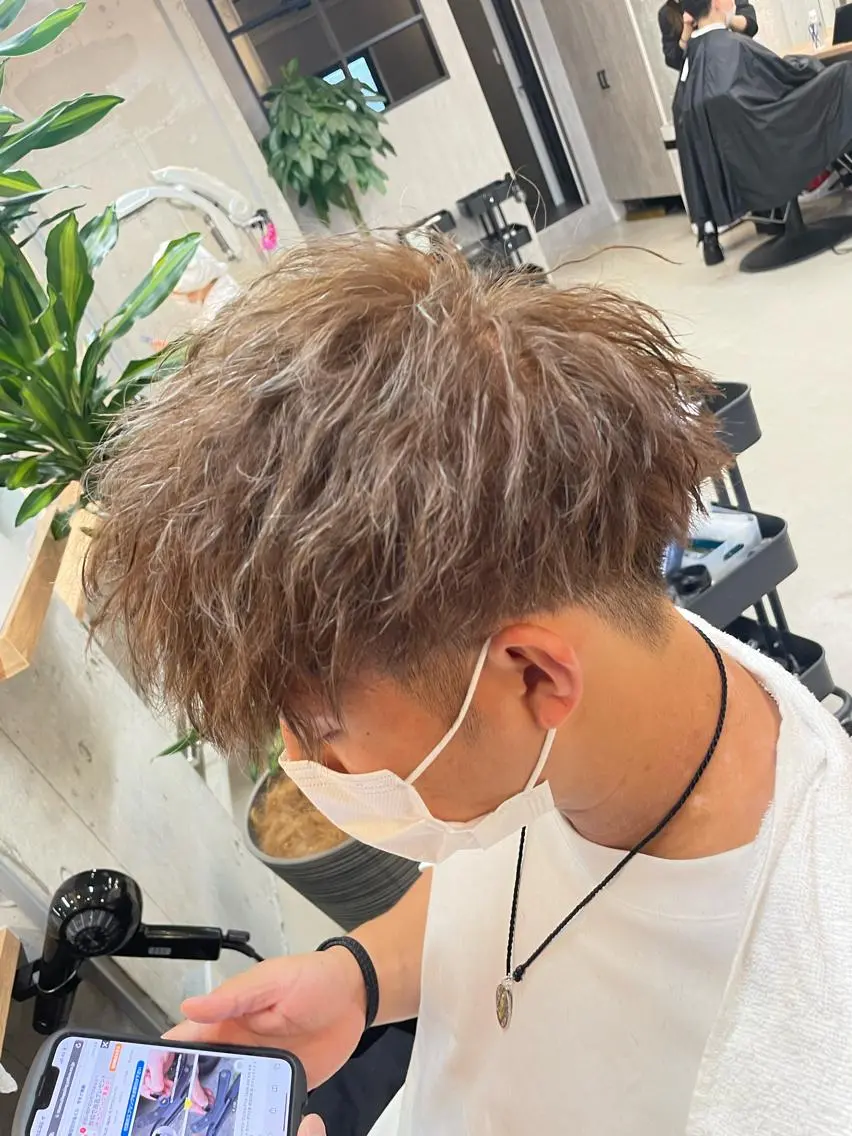 ショート メンズ メンズパーマ メンズ縮毛矯正 細谷碧海のヘアスタイル