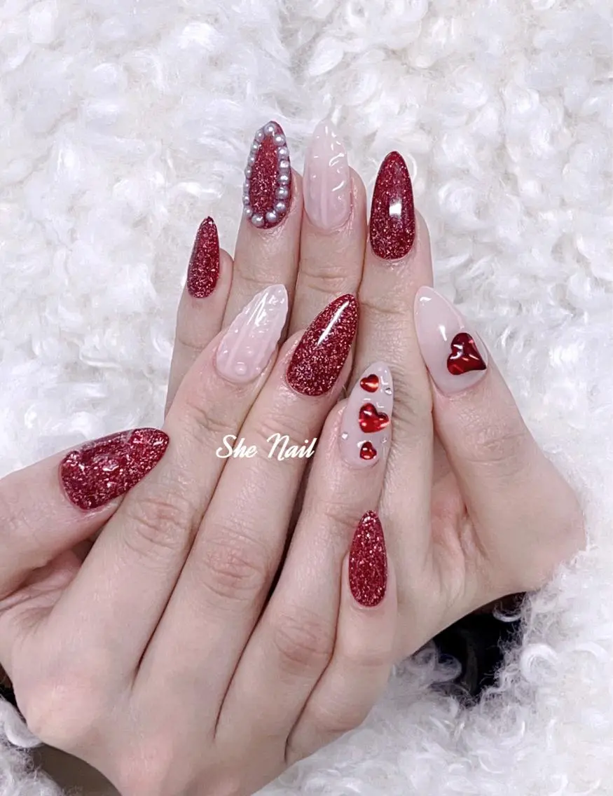 ネイル 長さ出し 持ち込み ネイルチップ 冬ネイル クリスマス ハンドネイル ISA_ BELLAのネイルデザイン