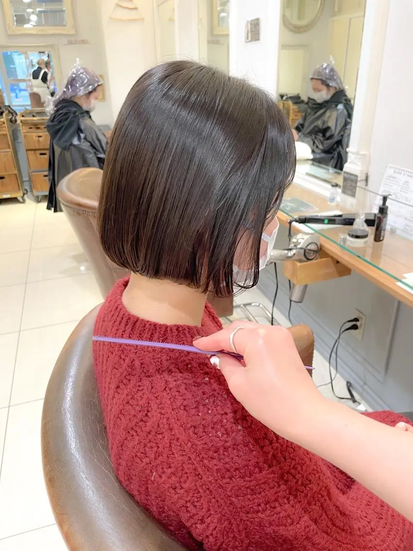 ショート パーマ ボブ トリートメント トリートメント ✨カラー支持No.1 🧸ワキ カナコ🧸のヘアスタイル