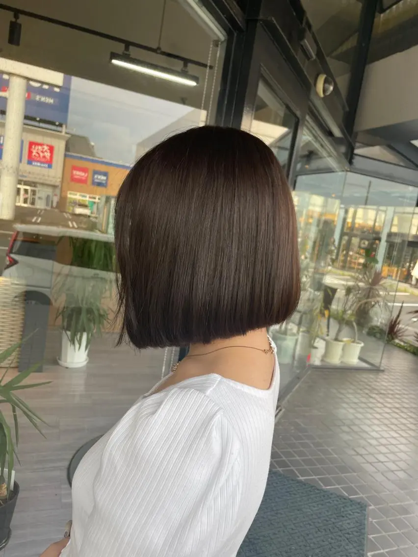 ミディアム カラー ベージュカラー オリーブベージュ マキノ キョウカのヘアスタイル