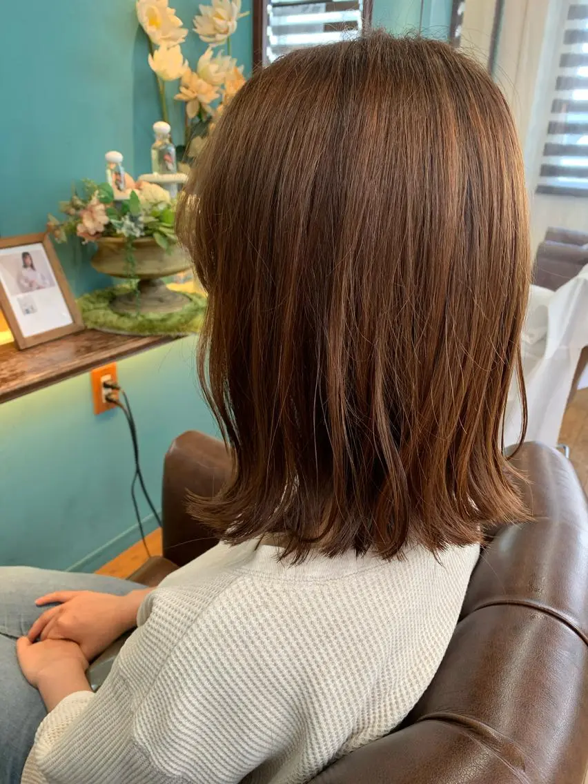 ミディアム 切りっぱなしボブ ボブ カット特化美容師 齋藤桐のヘアスタイル