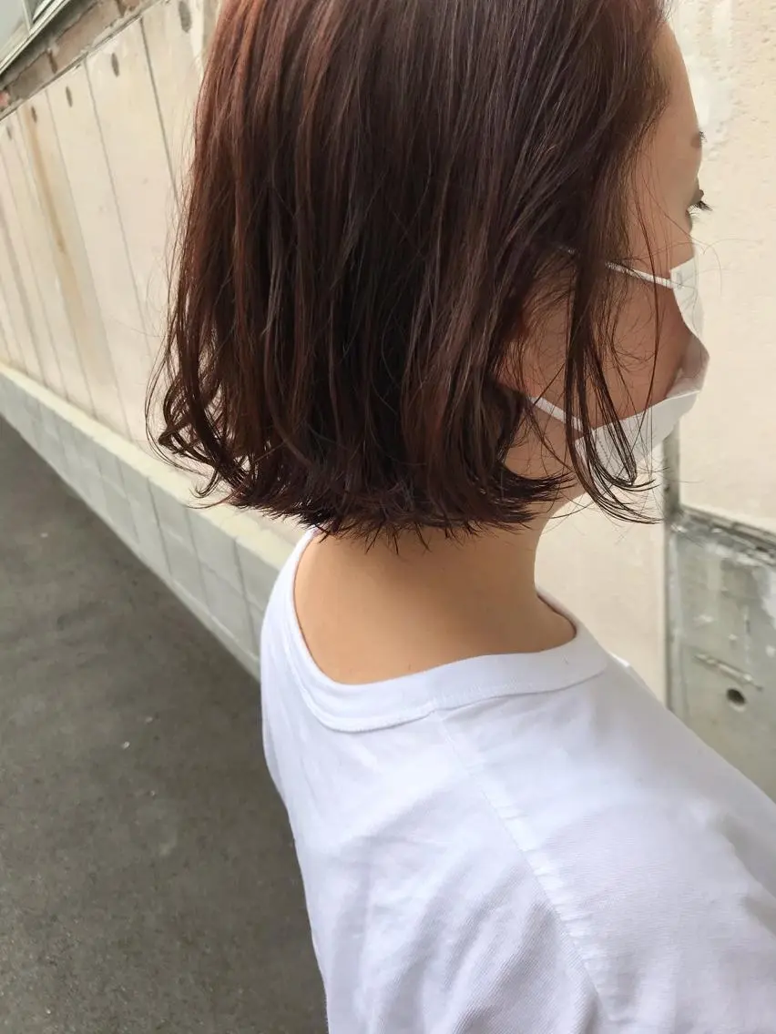ミディアム カット ヘアカラー トリートメント ayane⭐️ボブ・ ショート・パーマのヘアスタイル