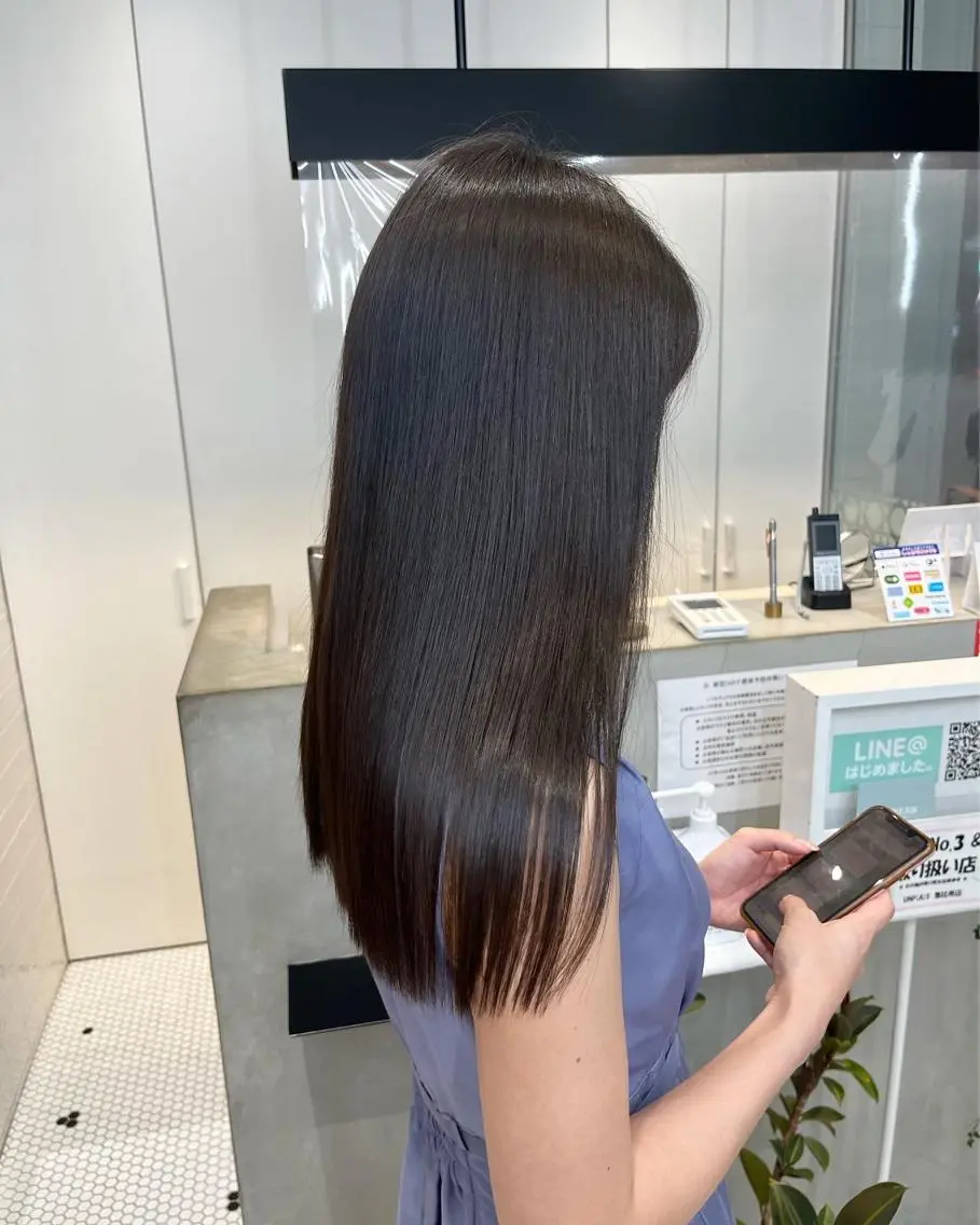 セミロング ヘアカラー 縮毛矯正 トリートメント 【髪質改善特化･ 福田航洋】のヘアスタイル