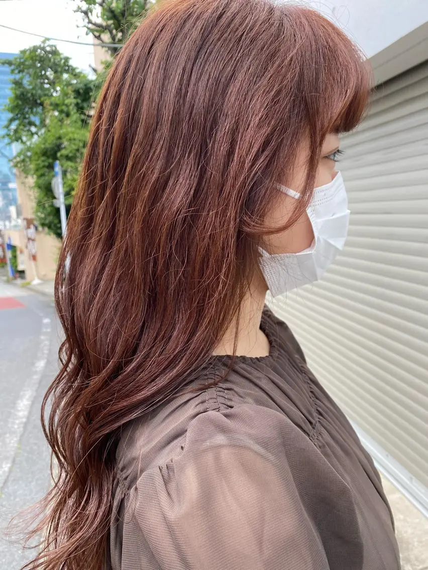ロング カラー ヘアアレンジ ベージュカラー ピンクカラー ピンクベージュ お任せヘア☘️☘️ 及川渚のヘアスタイル
