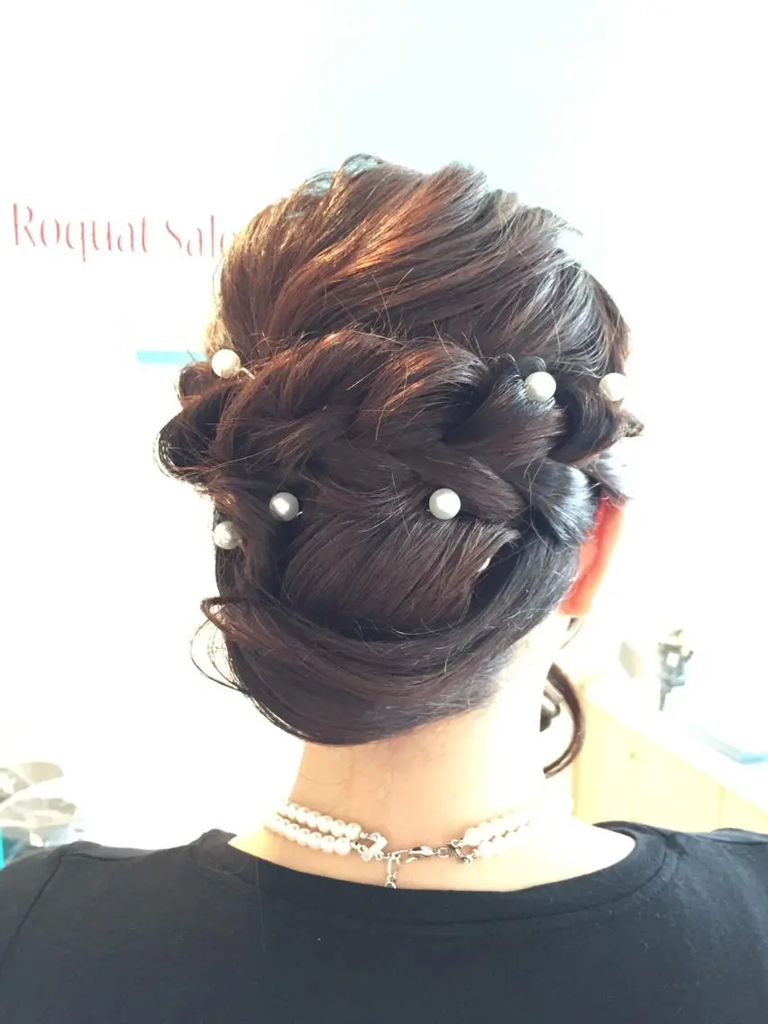 ミディアム セミロング ロング ヘアアレンジ 三つ編み 早朝✨ヘアセット 着付け/清水玲歌のその他イメージ