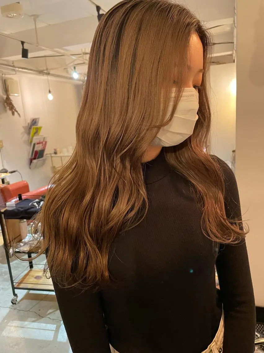 ロング カラー ヘアカラー 京都美容師 塩のヘアスタイル