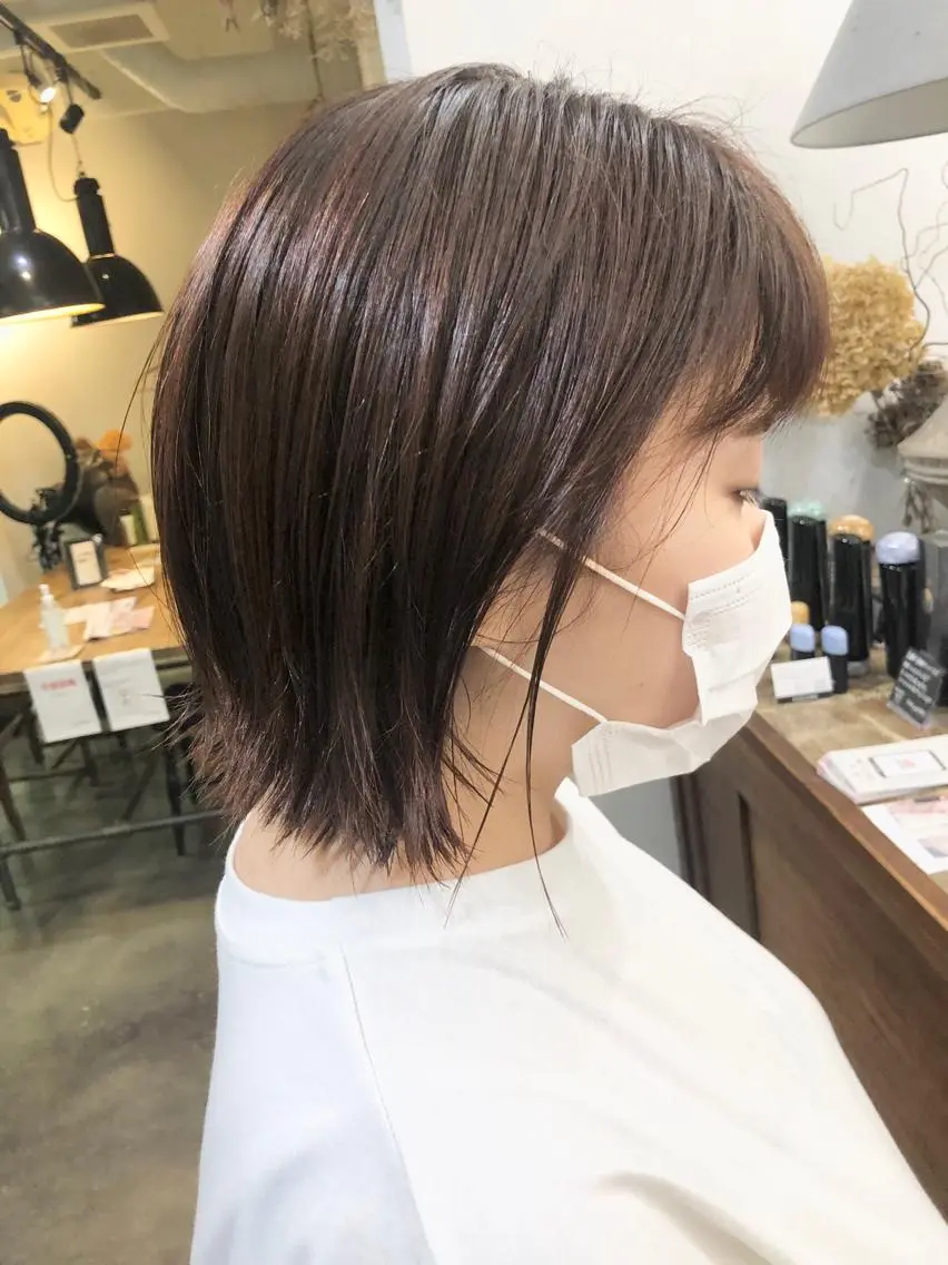 ショート カラー 切りっぱなしボブ ピンクカラー ボブ カット ヘアカラー 千葉 郁也のヘアスタイル