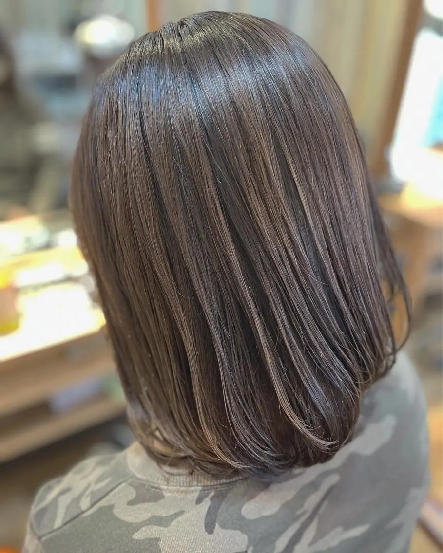 セミロング カラー ヘアカラー トリートメント 佐藤 美幸のヘアスタイル